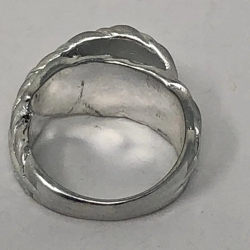 Overlap Leave Ring Band Sz 7 Aluminum Arthur Court Signed Jewelry Matte